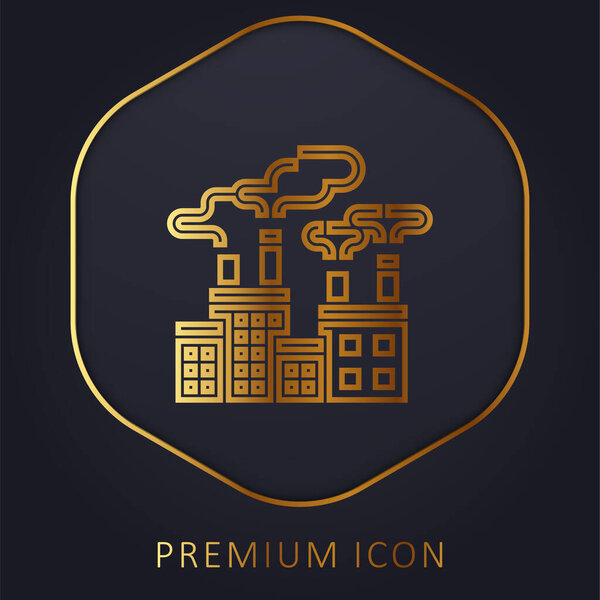 Air Pollution golden line premium logo or icon
