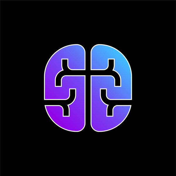 Brain blue gradient vector icon