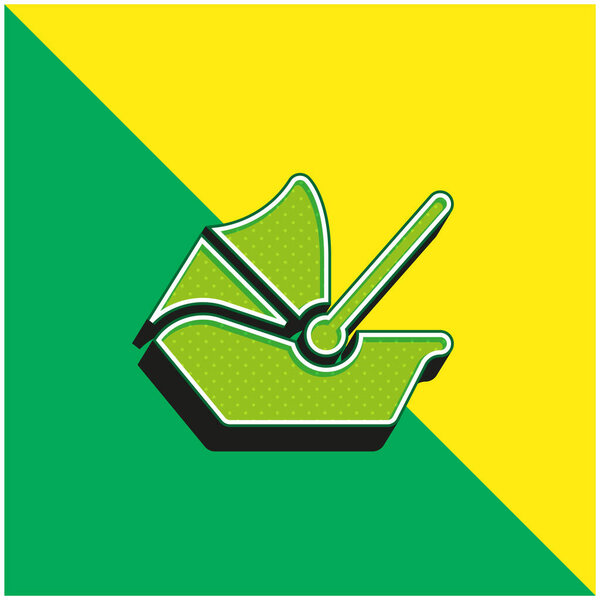 Baby Carrier Green and yellow modern 3d vector icon logo