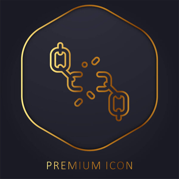 Breaking golden line premium logo or icon