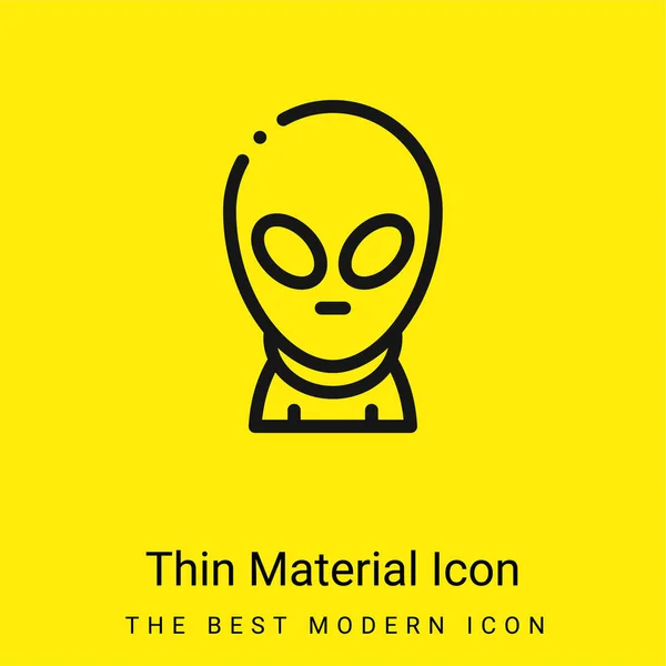 Alien Minimal Bright Yellow Material Icon — Stock Vector