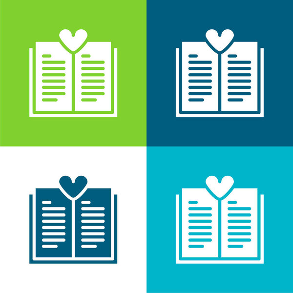 Книга Плоский четырехцветный минимальный набор значков