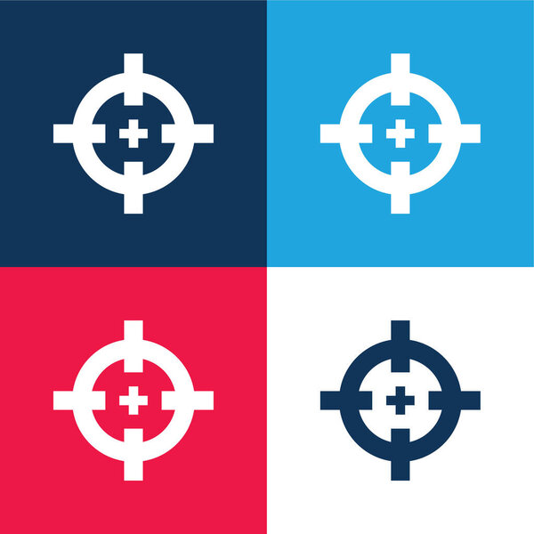 Цель синий и красный четыре цвета минимальный набор значков