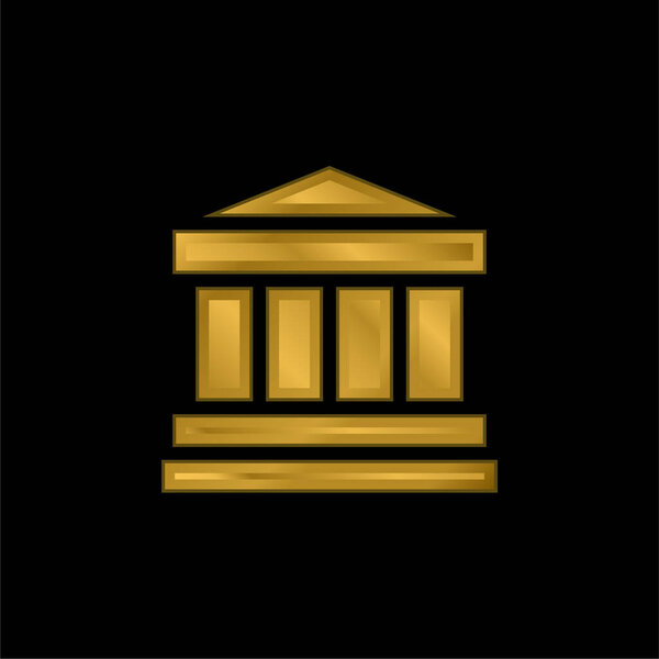 Bank gold plated metalic icon or logo vector