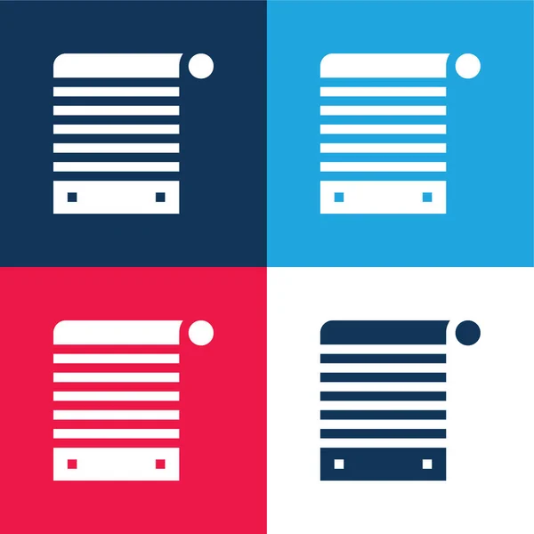 Blind Blue Und Red Four Color Minimal Icon Set — Stockvektor