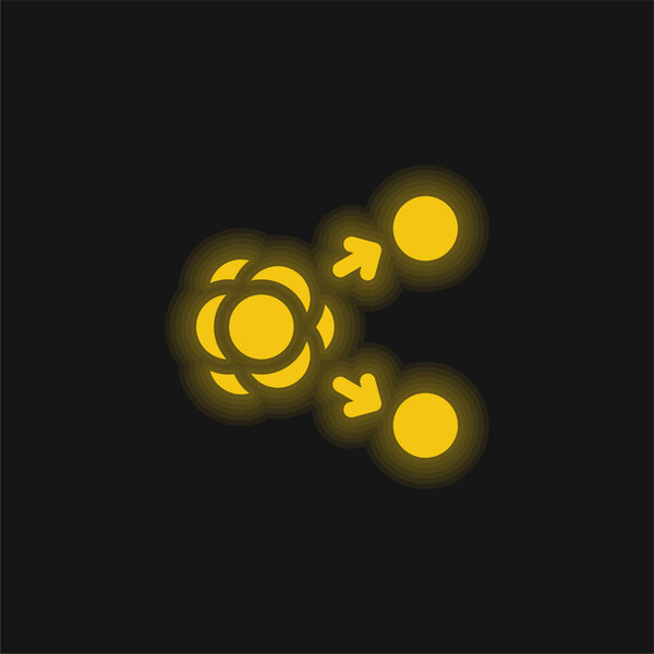 Atom yellow glowing neon icon