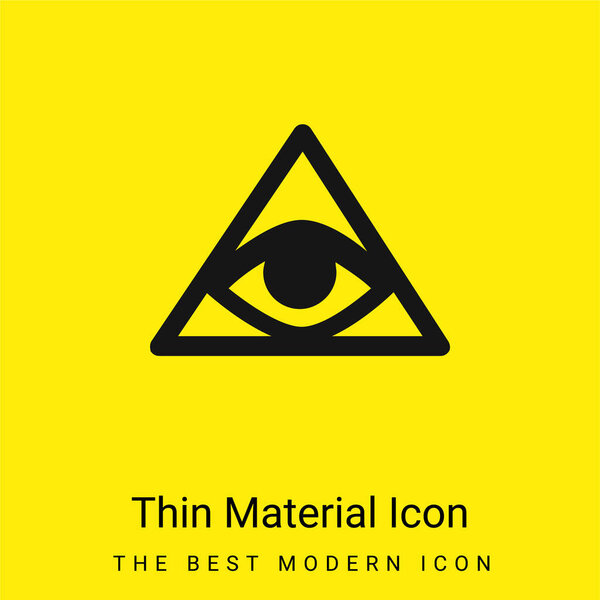 Bills Symbol Of An Eye Inside A Triangle Or Pyramid minimal bright yellow material icon