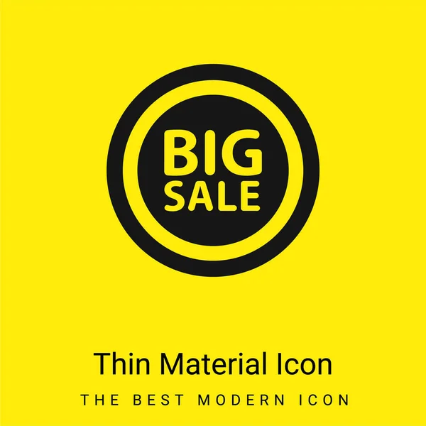 Big Sale Badge Minimal Bright Yellow Material Icon — Stock Vector