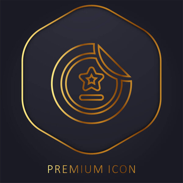 Badge golden line premium logo or icon