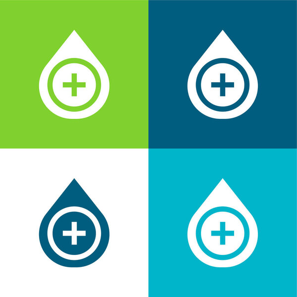 Кровавый тип Плоский четырехцветный минимальный набор значков