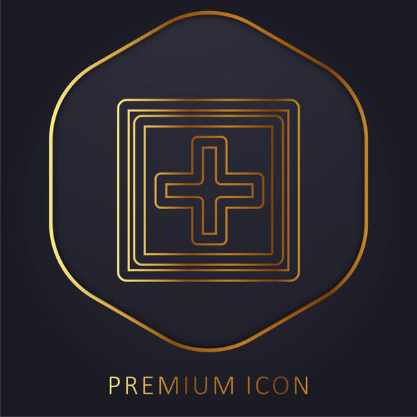 Добавьте значок "Кнопка плюс" в логотип или значок премиум-класса с двойной квадратной полосой