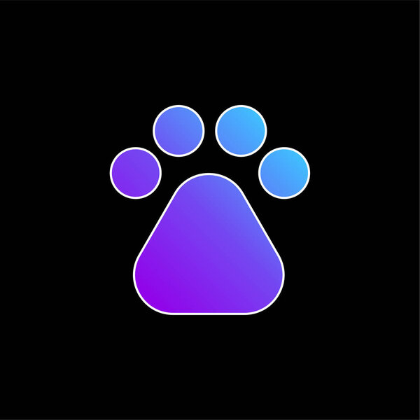 Bear Paw blue gradient vector icon