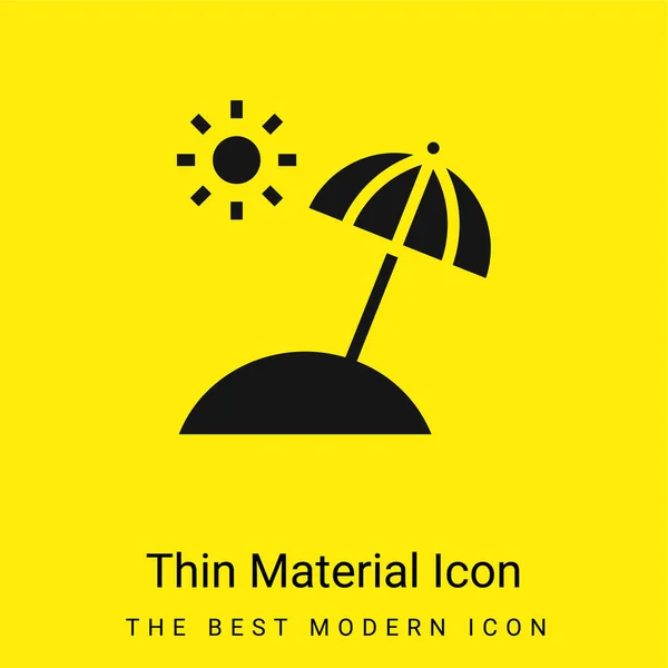 Beach Minimal Bright Yellow Material Icon — Stock Vector