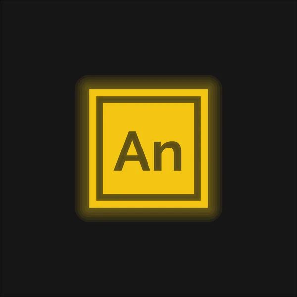 Animate Yellow Glowing Neon Icon — Stock Vector