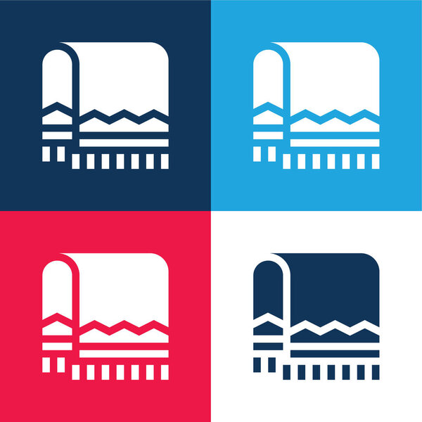 Одеяло синий и красный четыре цвета минимальный набор значков