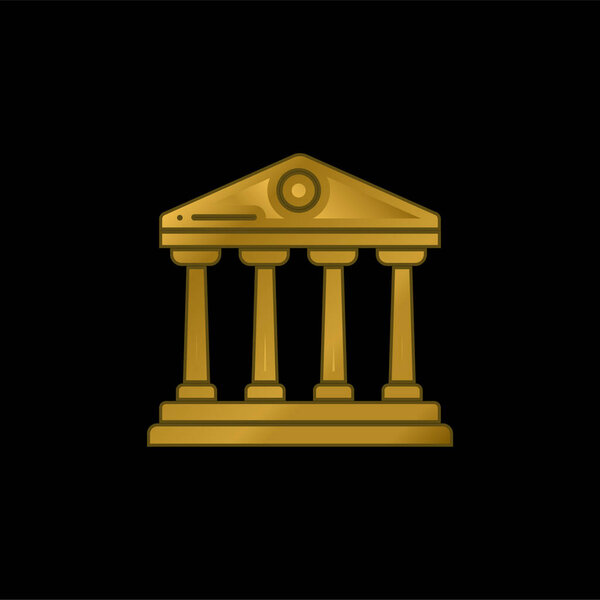 Позолоченная икона банка или вектор логотипа
