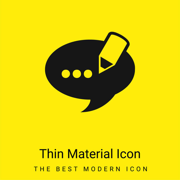 Blog Comment Speech Bubble Symbol minimal bright yellow material icon