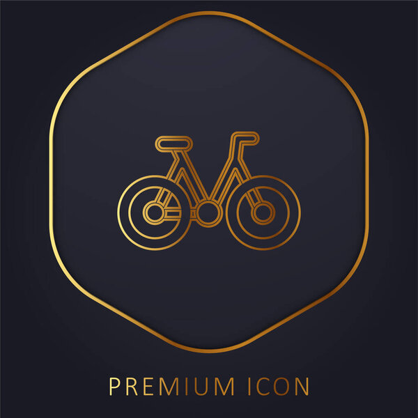 Bicycle golden line premium logo or icon
