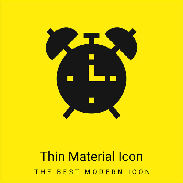 Будильник минимальный ярко-желтый значок материала