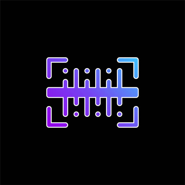 Barcode blue gradient vector icon