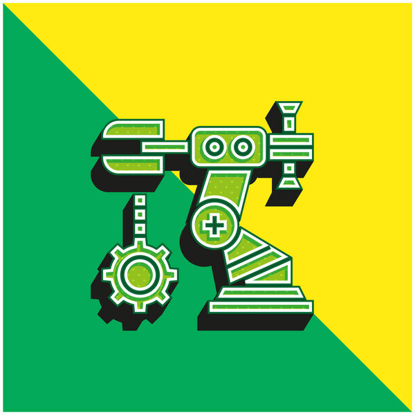 Assembly Green and yellow modern 3d vector icon logo