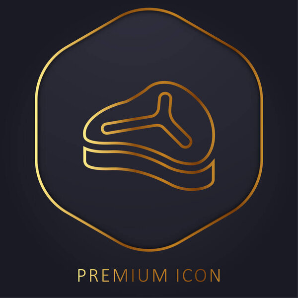 Big Steak golden line premium logo or icon