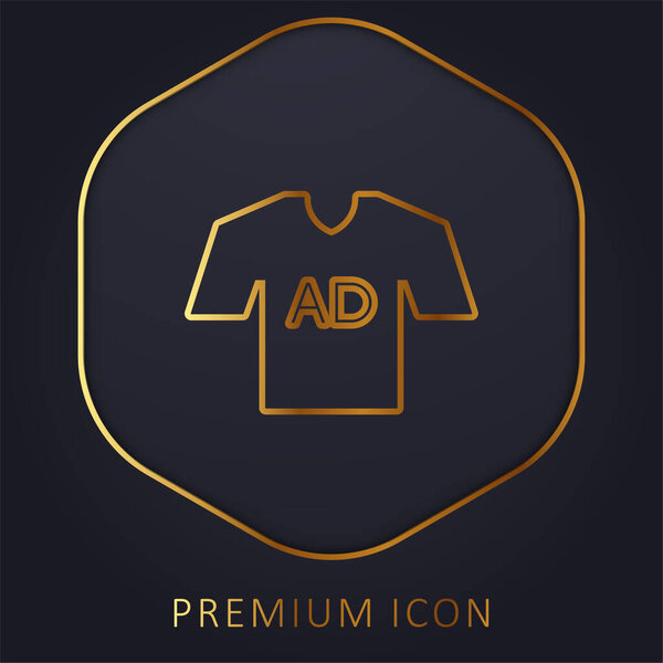 AD Футболка золотой линии премиум логотип или значок
