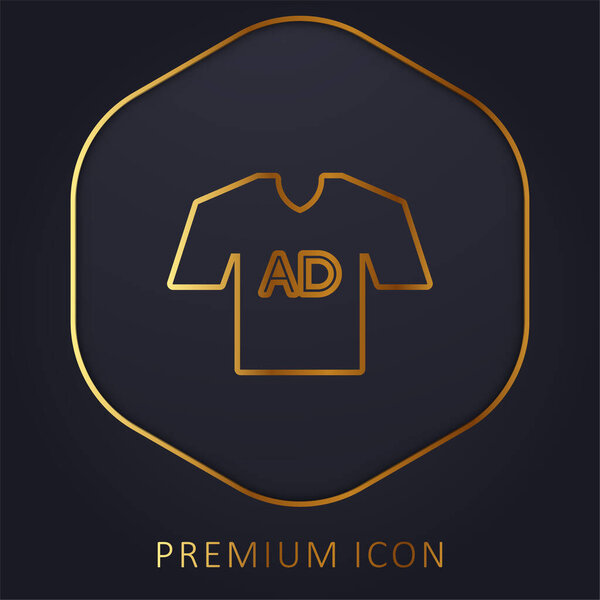 AD T Shirt golden line premium logo or icon