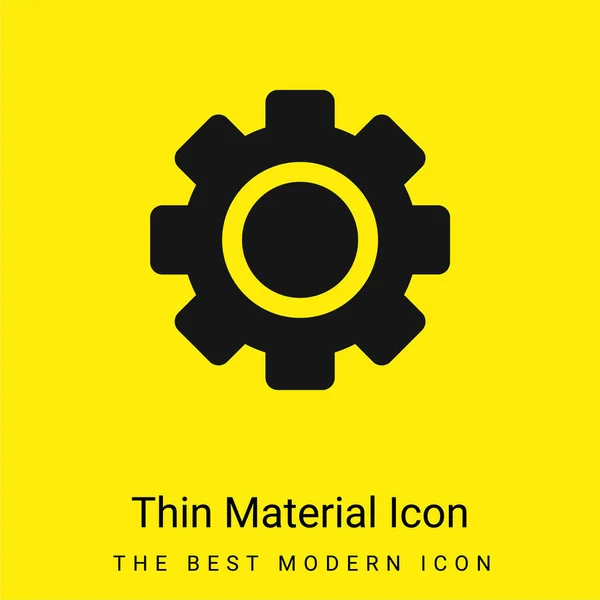 Gran Engranaje Mínimo Icono Material Amarillo Brillante — Vector de stock