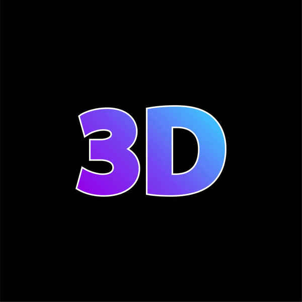 3D Text blue gradient vector icon