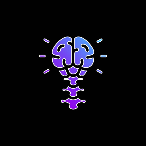 Brain blue gradient vector icon