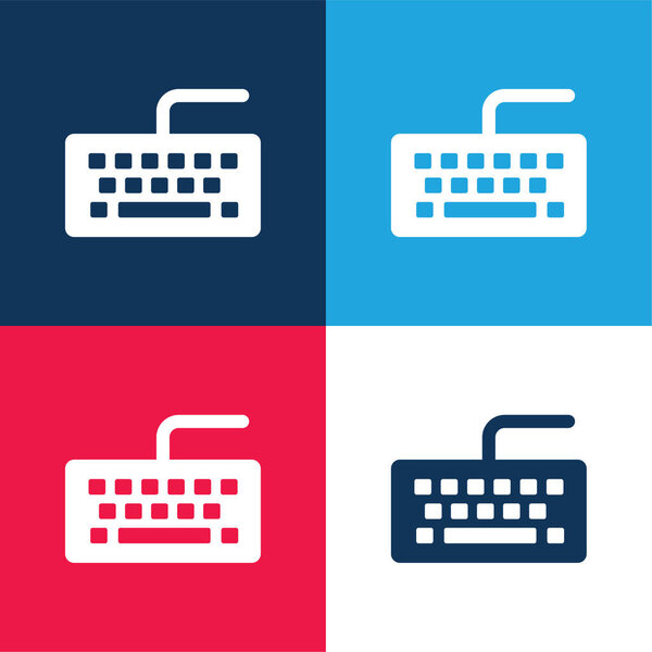 Черная клавиатура синий и красный четыре цвета минимальный набор значков