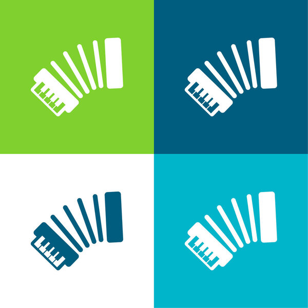 Четырехцветная минимальная иконка с видом сбоку