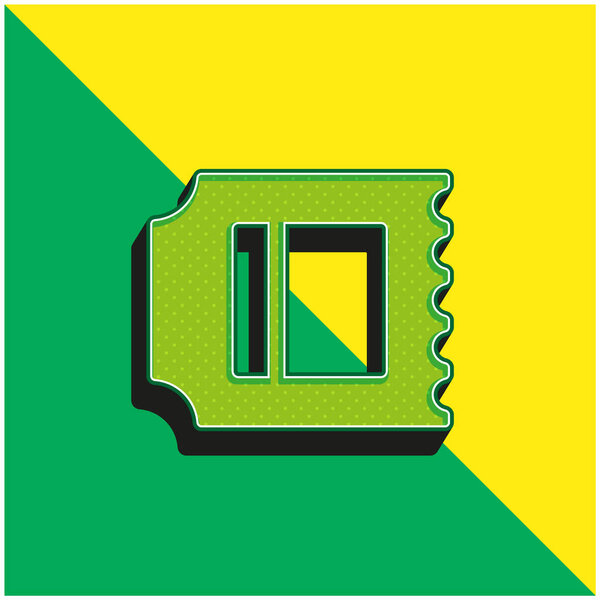 Зеленый и желтый современный 3-мерный логотип с векторной иконкой