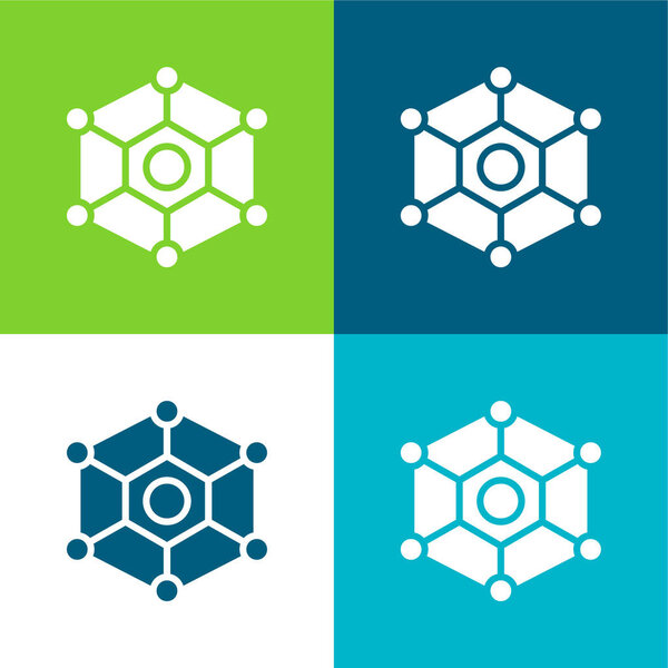 Atom Flat четырехцветный минимальный набор иконок