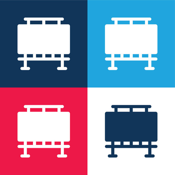 Billboard blue and red four color minimal icon set