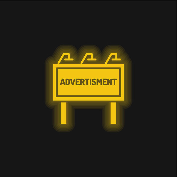 Ads yellow glowing neon icon