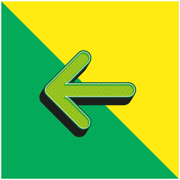 Arrow Green and yellow modern 3d vector icon logo