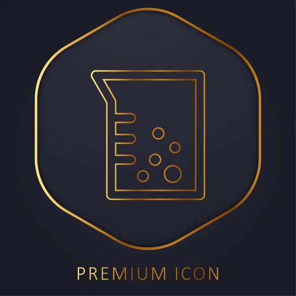 Beaker Symbol Golden Line Premium Logo Icon — Stock Vector