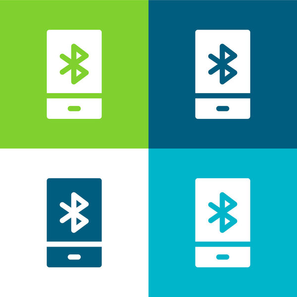 Bluetooth Плоский четырехцветный минимальный набор значков