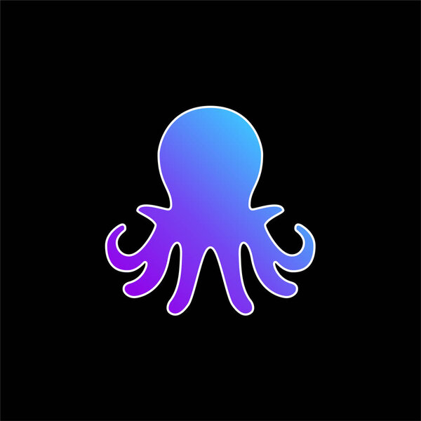 Aquarium Octopus blue gradient vector icon