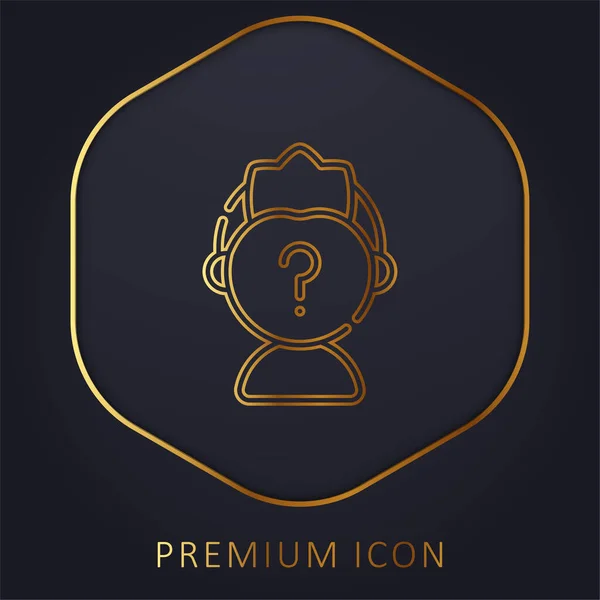 Logo Icono Premium Línea Dorada Anónima — Archivo Imágenes Vectoriales