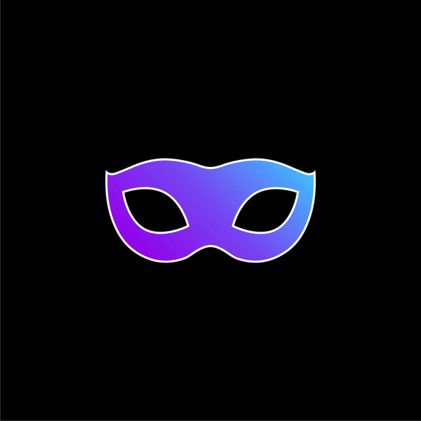 Black Carnival Mask Shape blue gradient vector icon