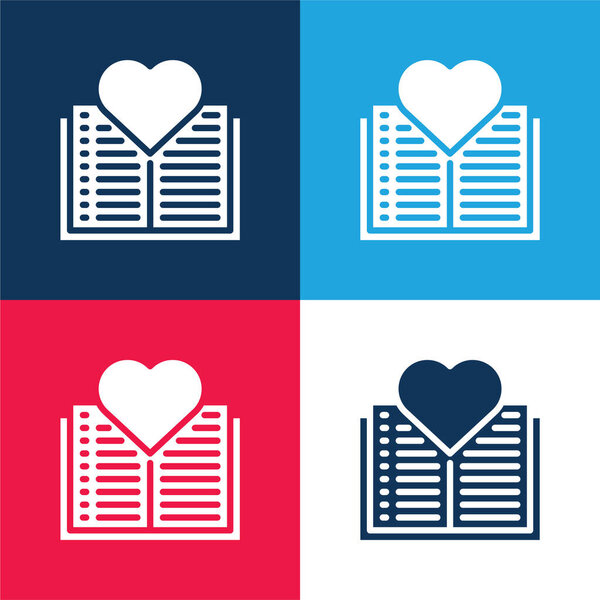 Книга синий и красный четыре цвета минимальный набор значков