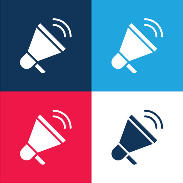 Рекламный синий и красный четыре цвета минимальный набор значков