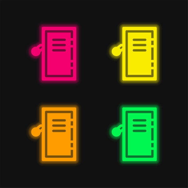 Шкаф Airpot четыре цвета светящийся неоновый вектор значок