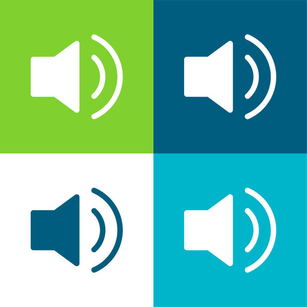 Audio Flat four color minimal icon set