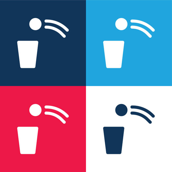 Пивной понг синий и красный четыре цвета минимальный набор значков