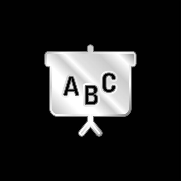 Blackboard silver plated metallic icon