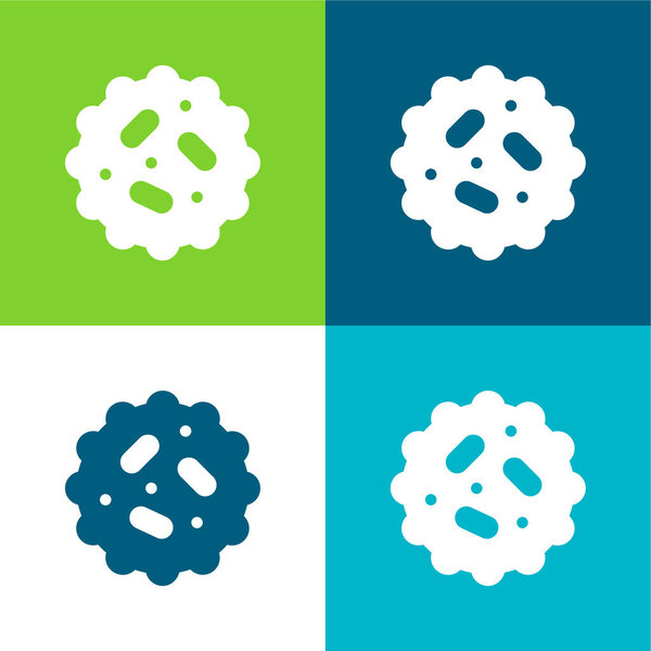 Bacteria Flat four color minimal icon set